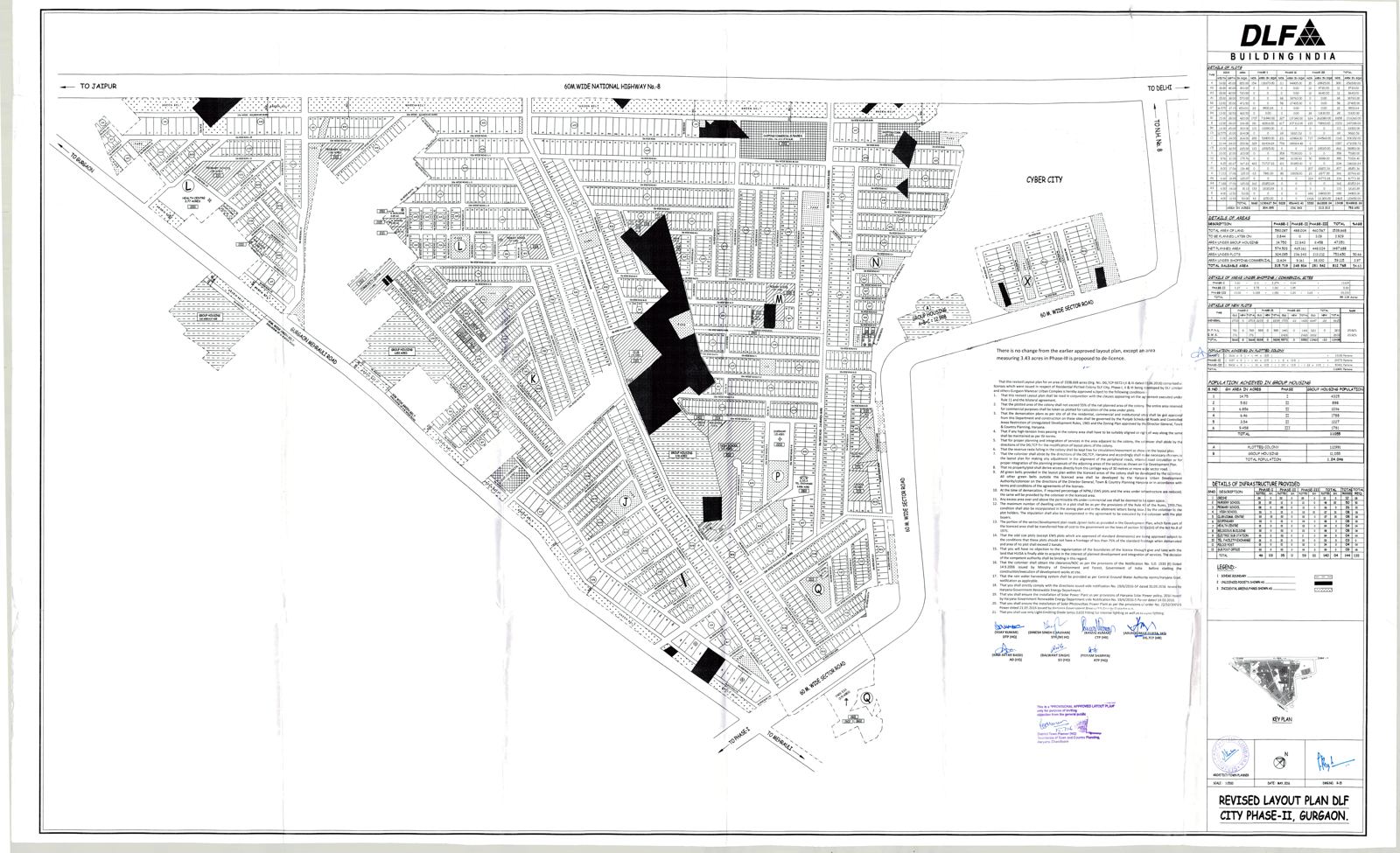 DTCP Haryana layout plan of DLF Phase 2, Gurgaon