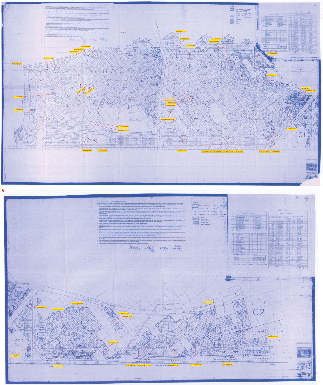 DTCP Haryana layout plan of Palam Vihar, Gurgaon