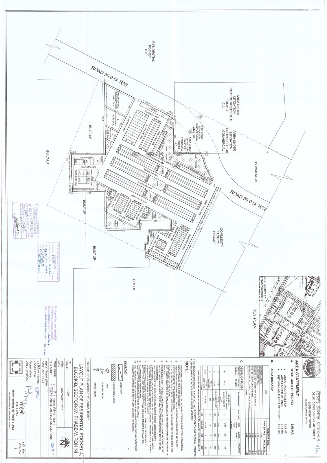 DDA layout plan of Rohini Sector 26, Delhi