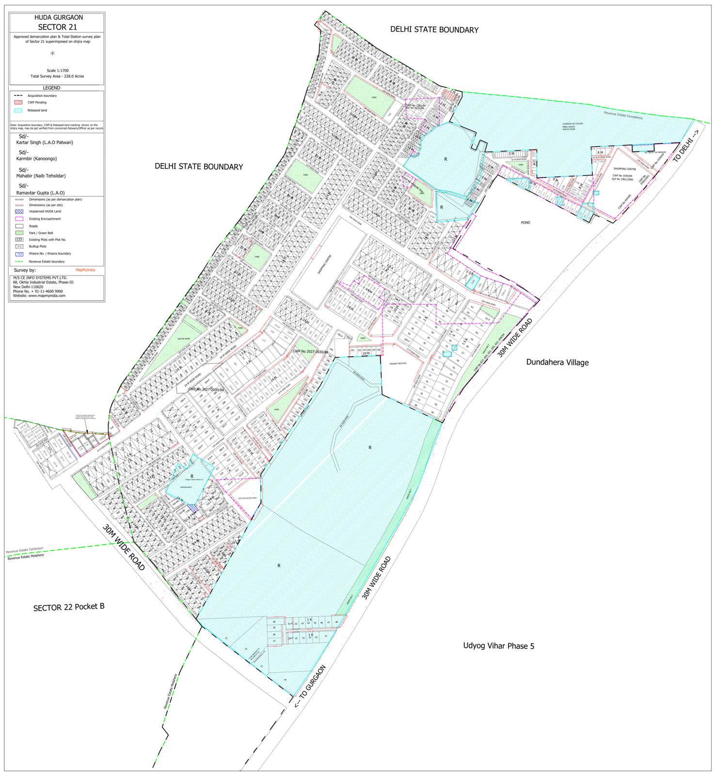 HSVP layout plan of Sector 21, Gurgaon
