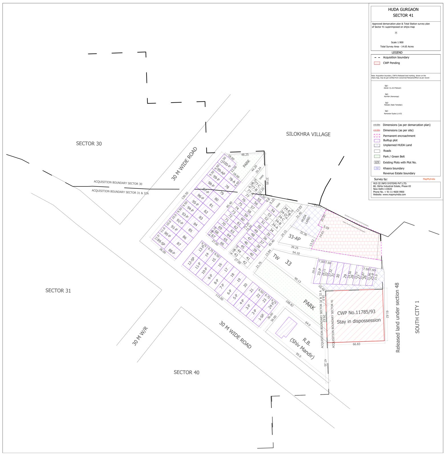 HSVP layout plan of Sector 41, Gurgaon