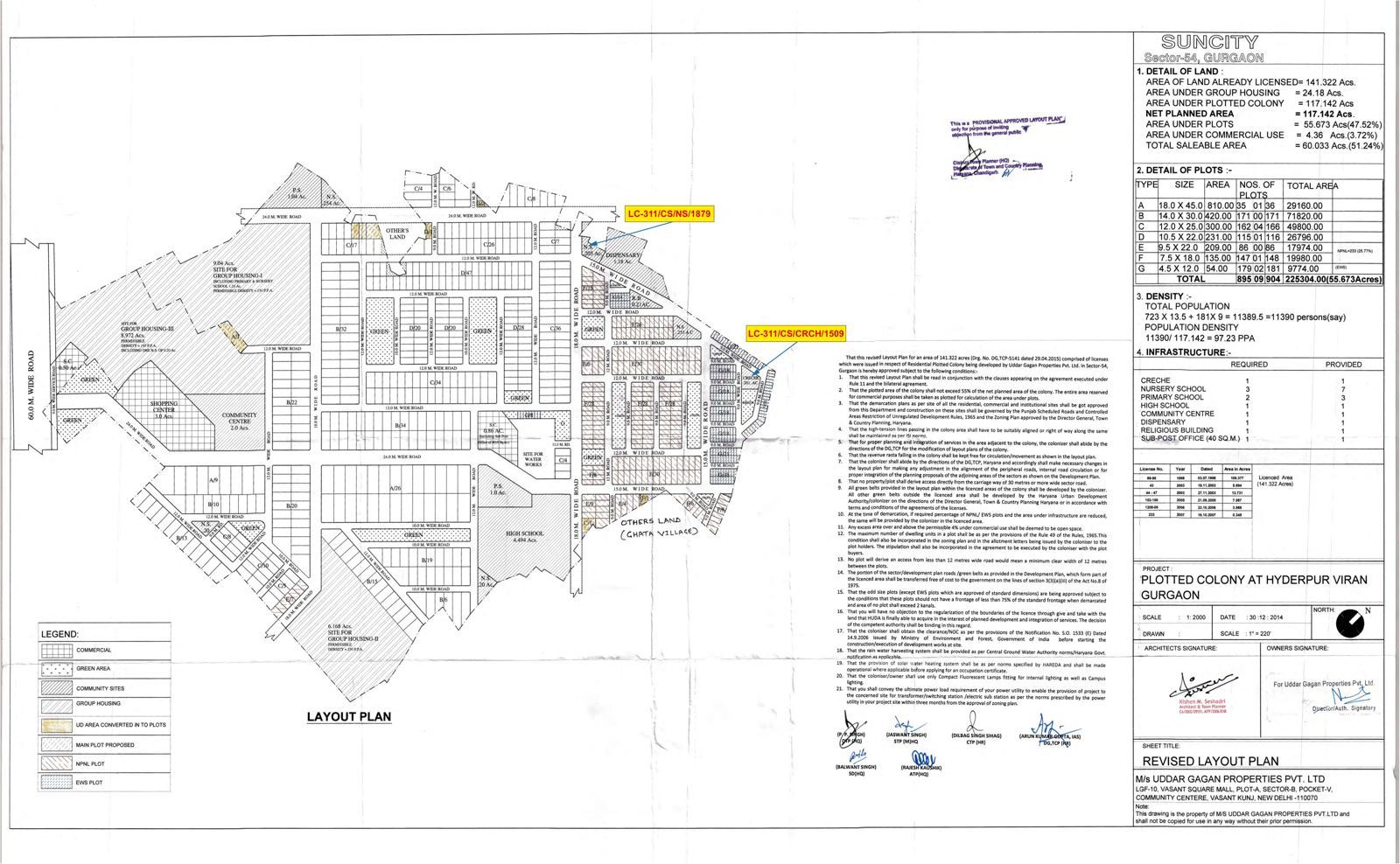 DTCP Haryana layout plan of Suncity, Gurgaon