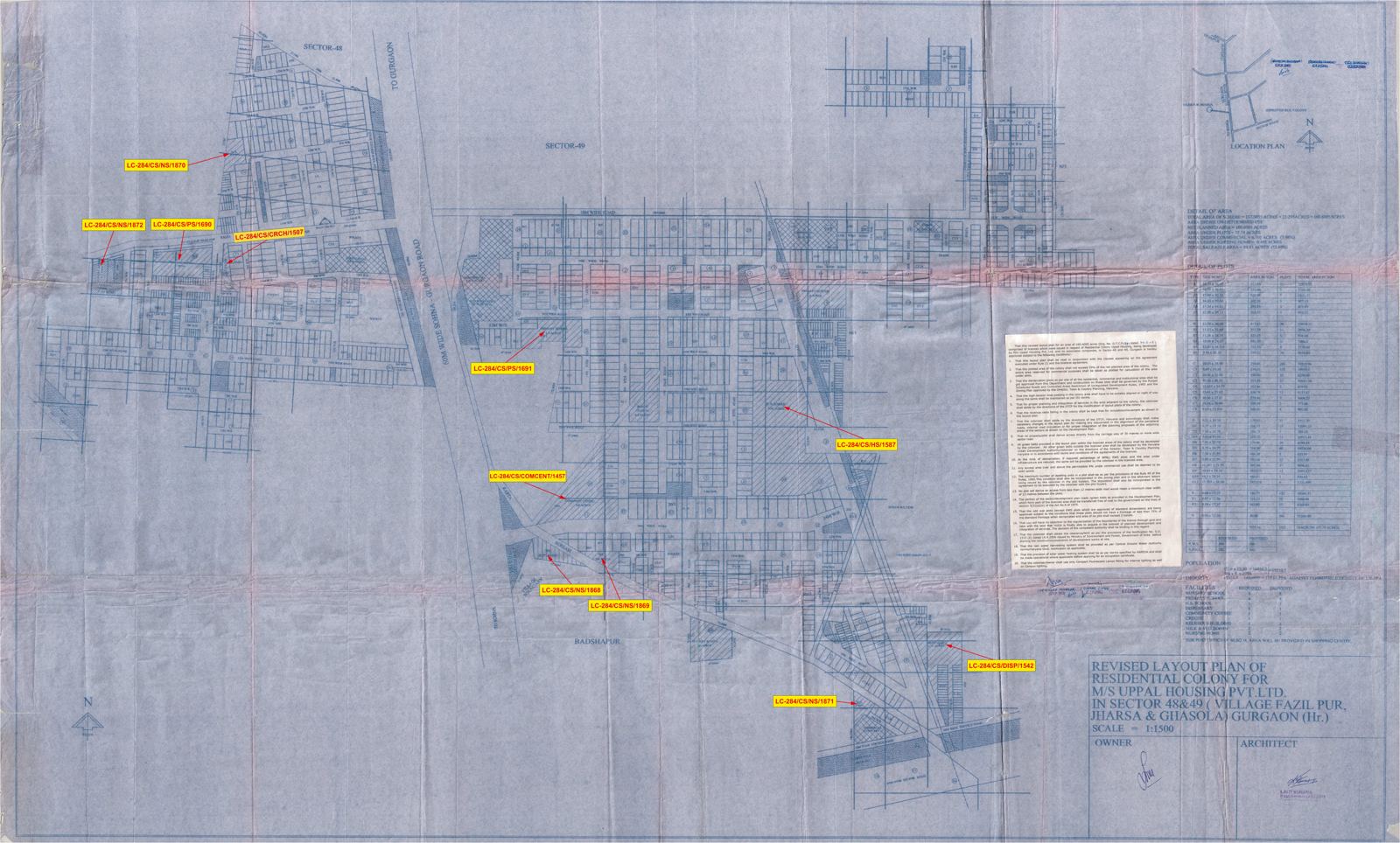 DTCP Haryana layout plan of Uppal Southend, Gurgaon