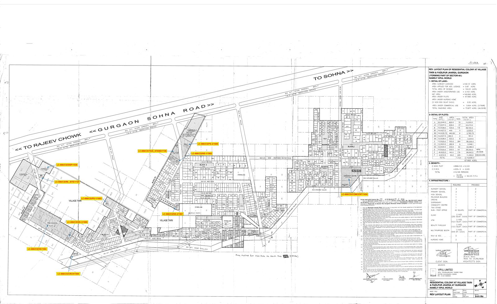 DTCP Haryana layout plan of Vipul World, Gurgaon